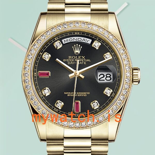 Rolex Day-Date 36mm m118348-0209 Mens Gold-tone: Genuine vs. Replica
