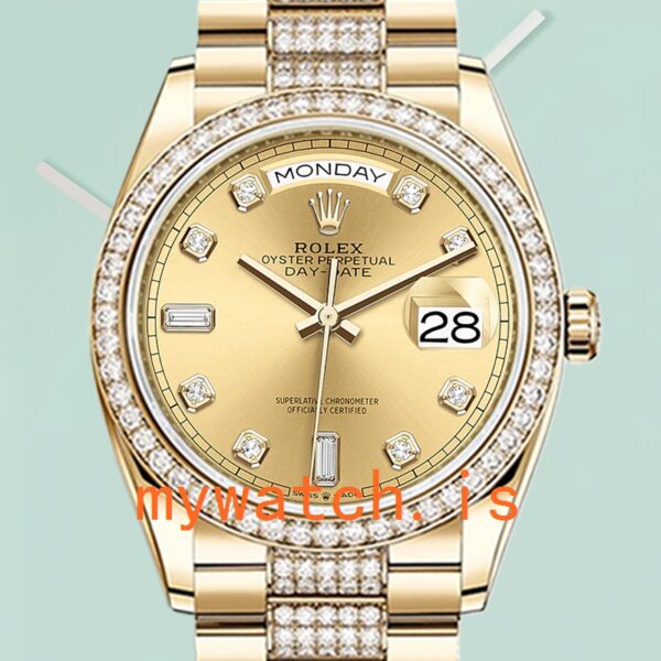 Rolex Day-Date Mens 36mm m128348rbr-0010 Gold-tone President Bracelet: Genuine vs. Replica