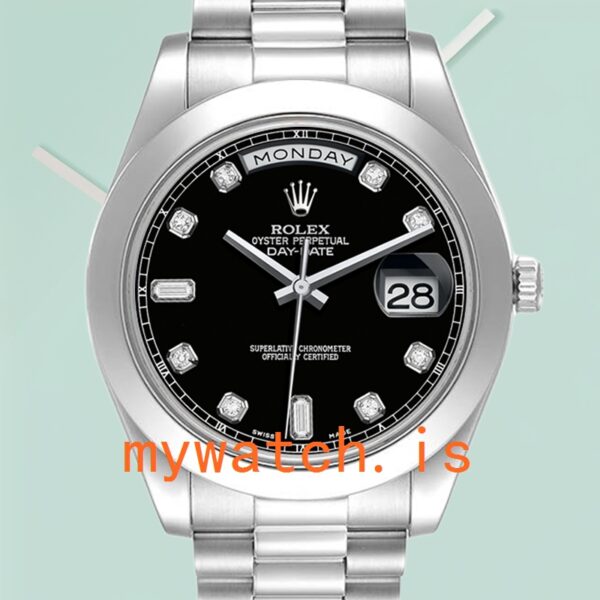 Rolex Day-Date 41mm 218206 Mens Black Dial: Genuine vs. Replica Analysis